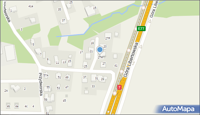 Libertów, Przydworska, 27A, mapa Libertów