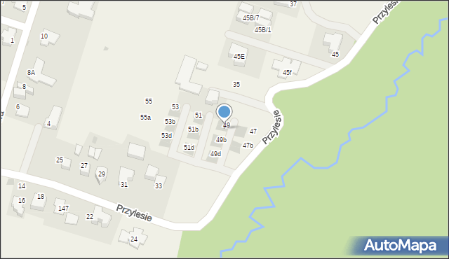 Libertów, Przylesie, 49a, mapa Libertów