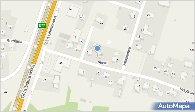 Libertów, Przylesie, 9, mapa Libertów