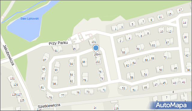 Lipków, Przy Parku, 104, mapa Lipków