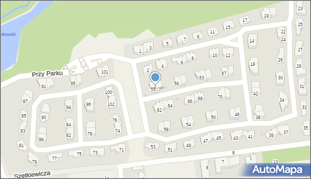 Lipków, Przy Parku, 55/57, mapa Lipków