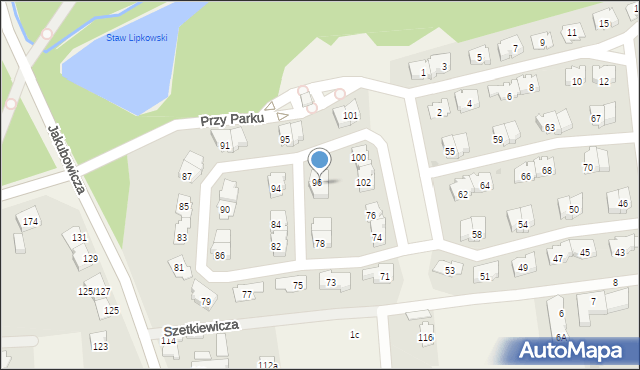 Lipków, Przy Parku, 96/98, mapa Lipków