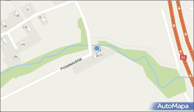 Lipowa, Przedwiośnia, 10, mapa Lipowa