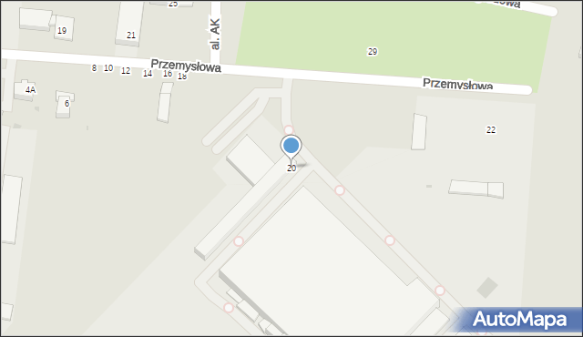 Lipsko, Przemysłowa, 20, mapa Lipsko