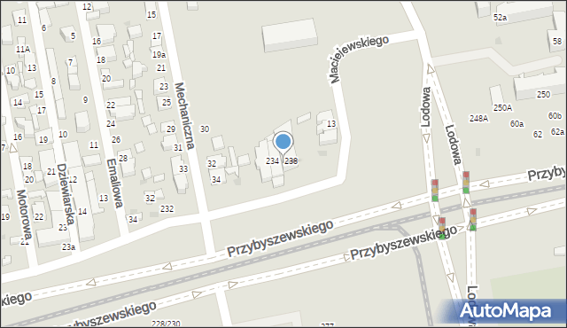 Łódź, Przybyszewskiego Stanisława, 236, mapa Łodzi