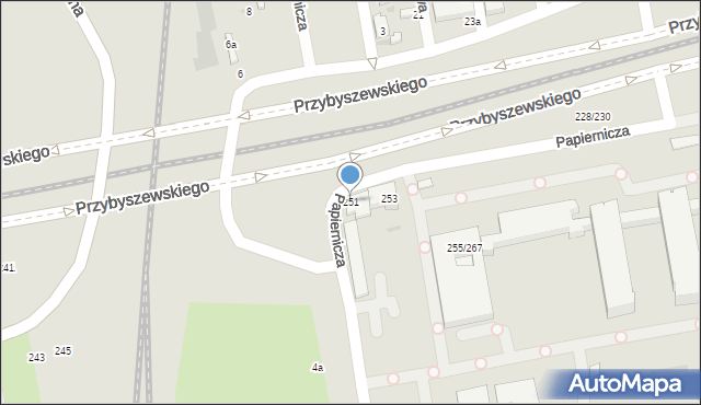 Łódź, Przybyszewskiego Stanisława, 251, mapa Łodzi