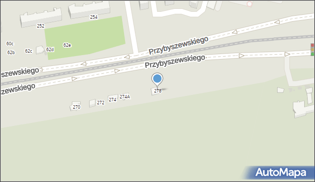 Łódź, Przybyszewskiego Stanisława, 278, mapa Łodzi