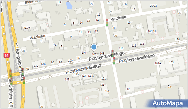 Łódź, Przybyszewskiego Stanisława, 106, mapa Łodzi