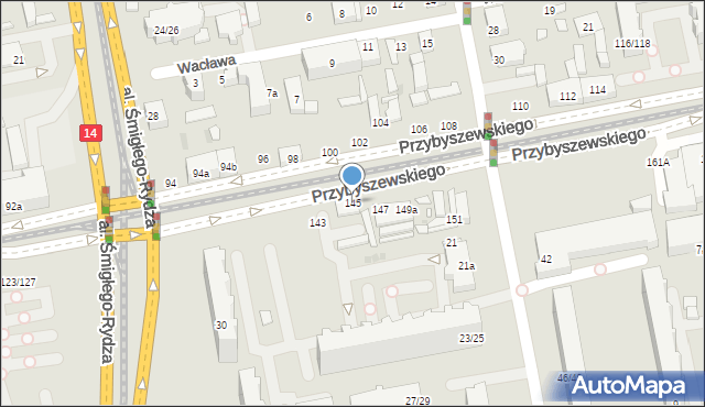 Łódź, Przybyszewskiego Stanisława, 145, mapa Łodzi