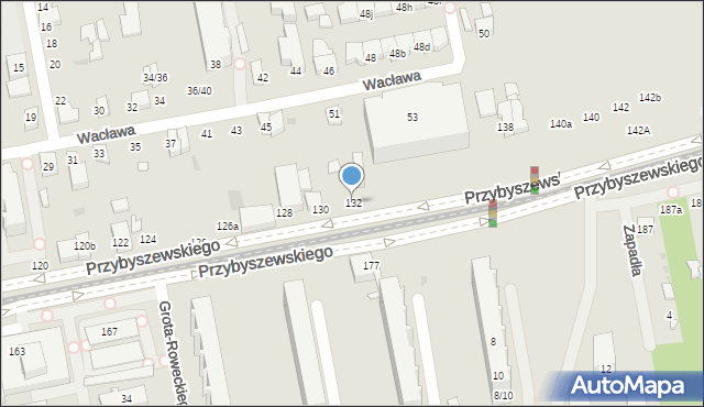 Łódź, Przybyszewskiego Stanisława, 132, mapa Łodzi