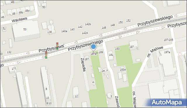 Łódź, Przybyszewskiego Stanisława, 187a, mapa Łodzi