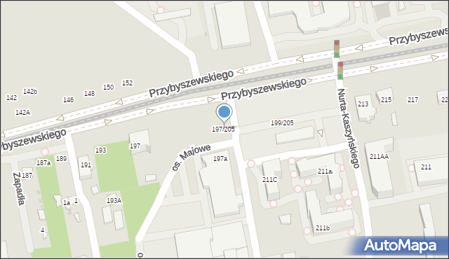 Łódź, Przybyszewskiego Stanisława, 197/205, mapa Łodzi