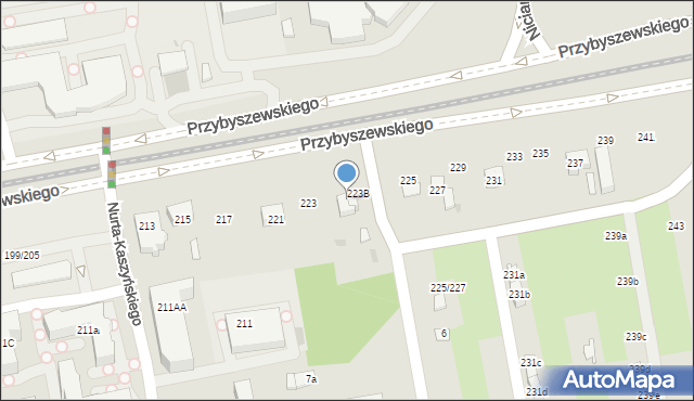 Łódź, Przybyszewskiego Stanisława, 223a, mapa Łodzi