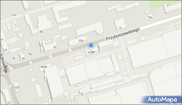 Łódź, Przybyszewskiego Stanisława, 91/99, mapa Łodzi