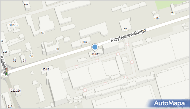 Łódź, Przybyszewskiego Stanisława, 91/99, mapa Łodzi