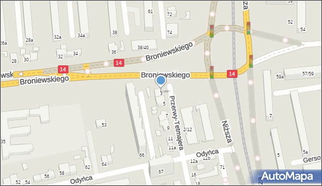 Łódź, Przerwy-Tetmajera Kazimierza, 3, mapa Łodzi
