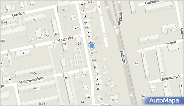 Łódź, Przerwy-Tetmajera Kazimierza, 32, mapa Łodzi