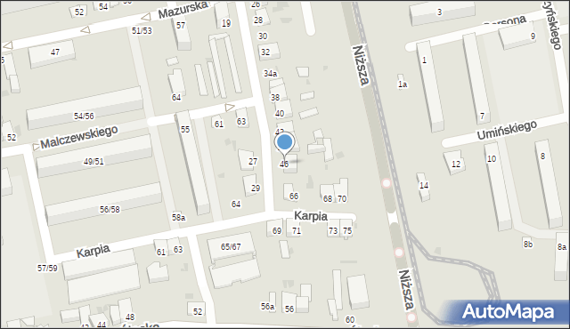 Łódź, Przerwy-Tetmajera Kazimierza, 46, mapa Łodzi