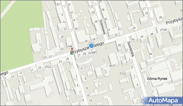 Łódź, Przybyszewskiego Stanisława, 31/33, mapa Łodzi