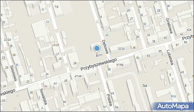 Łódź, Przybyszewskiego Stanisława, 30, mapa Łodzi