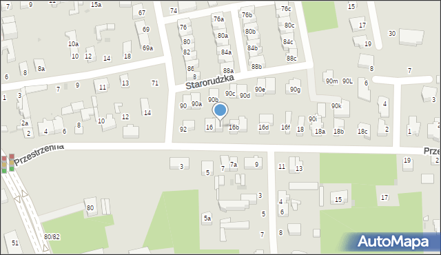 Łódź, Przestrzenna, 16a, mapa Łodzi