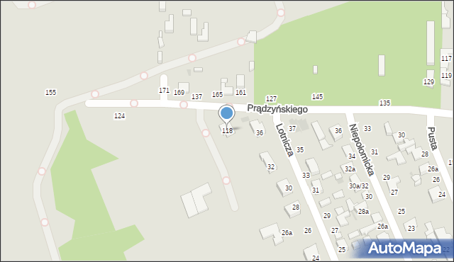 Łódź, Prądzyńskiego Ignacego, gen., 118, mapa Łodzi