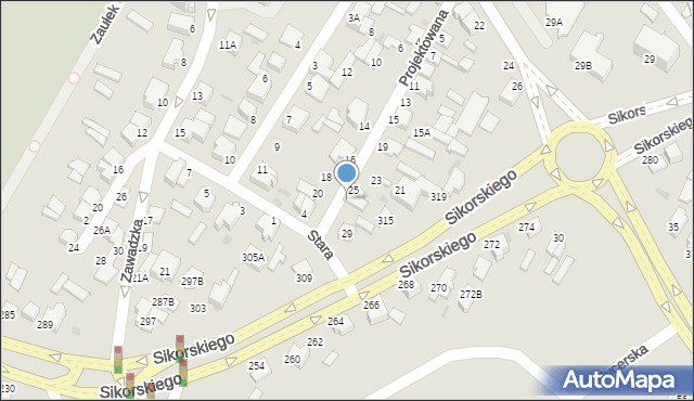 Łomża, Projektowana, 27, mapa Łomży