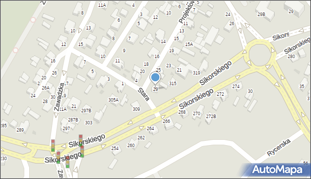 Łomża, Projektowana, 29, mapa Łomży