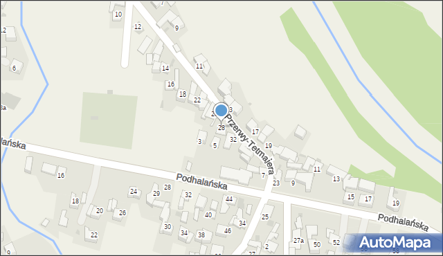 Łopuszna, Przerwy-Tetmajera Kazimierza, 28, mapa Łopuszna