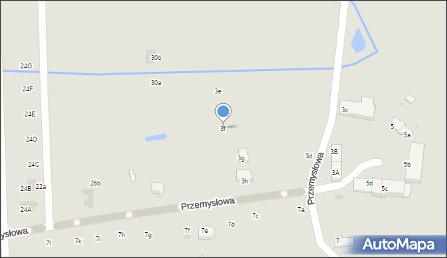 Lubin, Przemysłowa, 3f, mapa Lubin