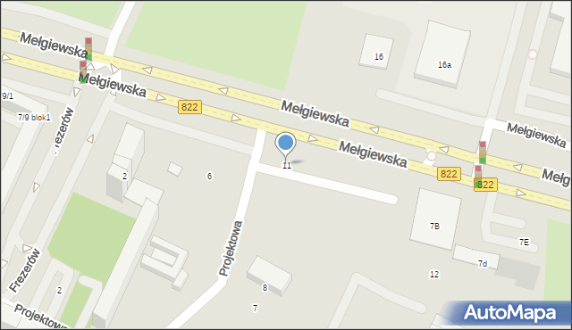 Lublin, Projektowa, 11, mapa Lublina
