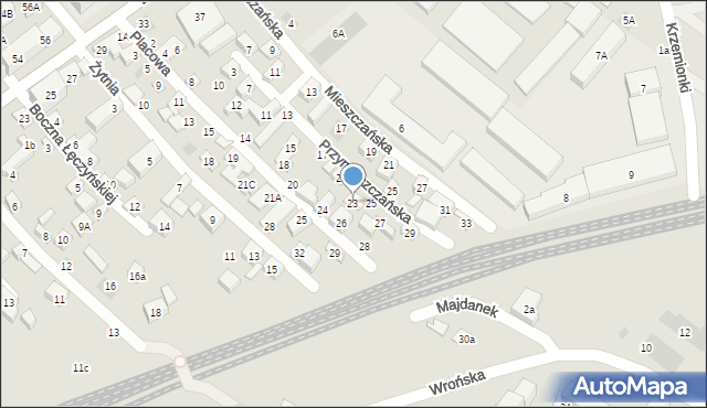 Lublin, Przymieszczańska, 23, mapa Lublina