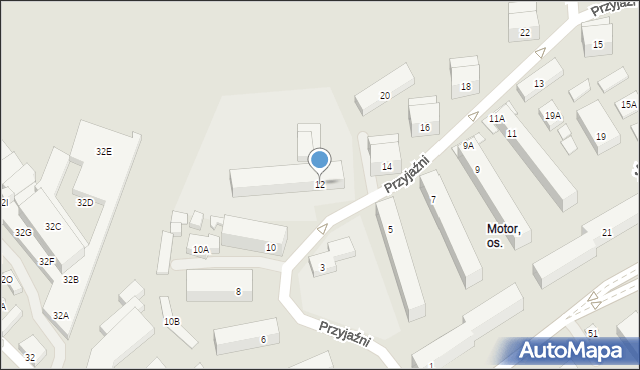 Lublin, Przyjaźni, 12, mapa Lublina