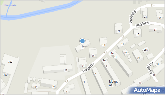 Lublin, Przyjaźni, 20, mapa Lublina