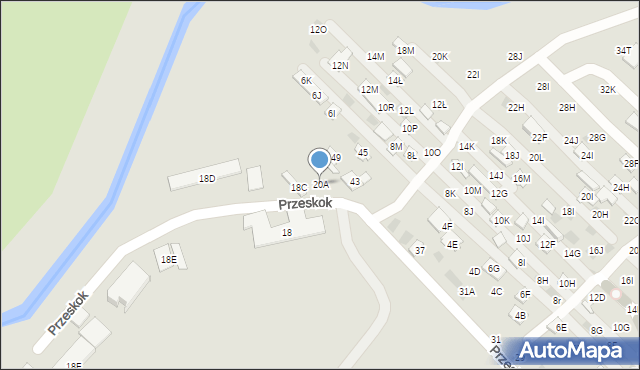 Lublin, Przeskok, 20A, mapa Lublina