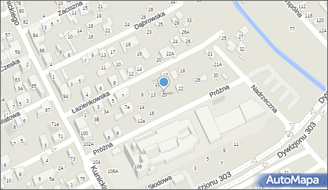 Lublin, Próżna, 20, mapa Lublina