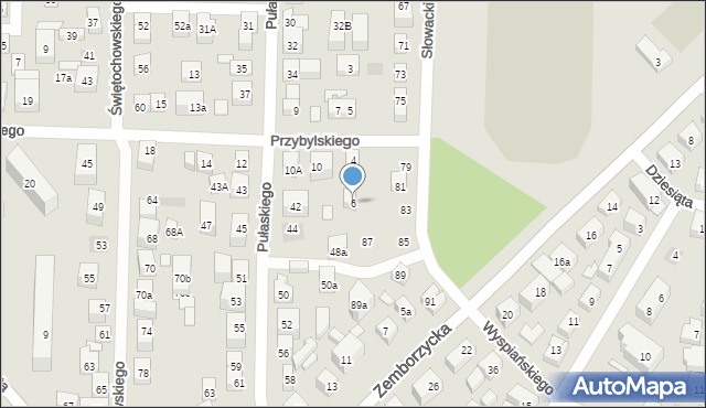 Lublin, Przybylskiego Jacka, 6, mapa Lublina