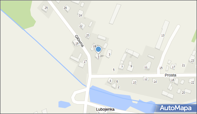 Lubojenka, Prosta, 1, mapa Lubojenka