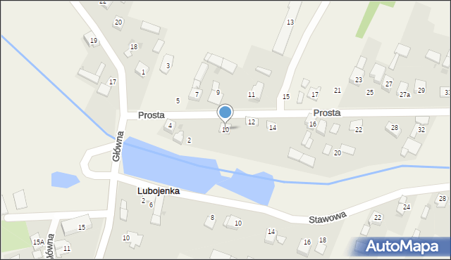 Lubojenka, Prosta, 10, mapa Lubojenka