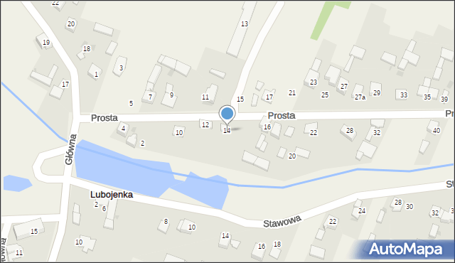 Lubojenka, Prosta, 14, mapa Lubojenka