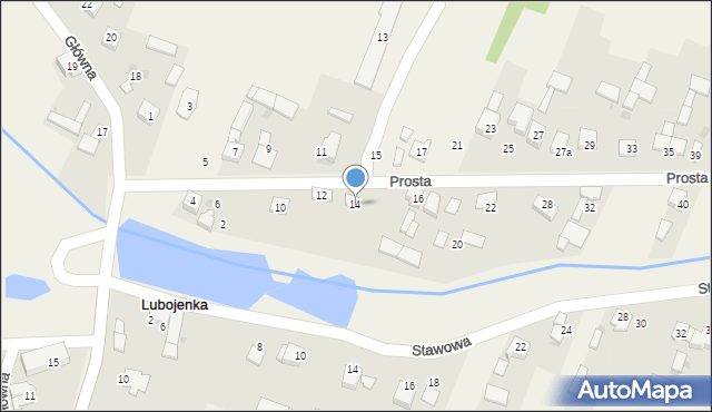 Lubojenka, Prosta, 14, mapa Lubojenka