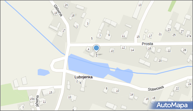 Lubojenka, Prosta, 2, mapa Lubojenka