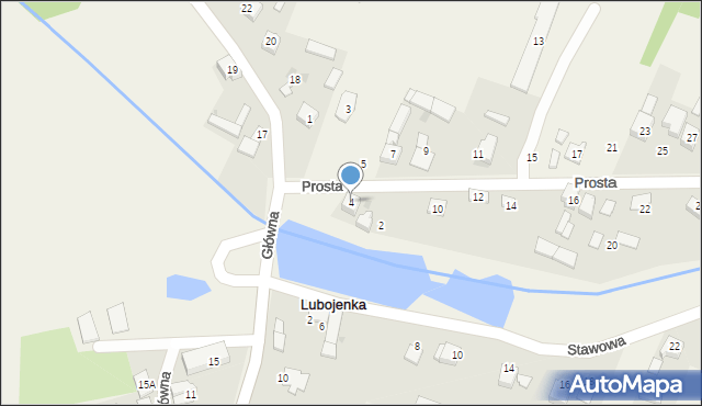 Lubojenka, Prosta, 4, mapa Lubojenka