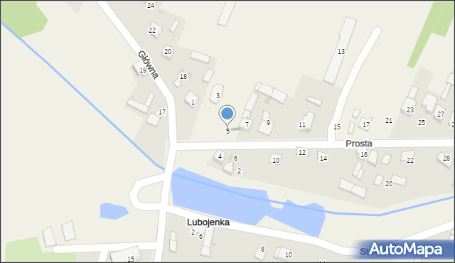 Lubojenka, Prosta, 5, mapa Lubojenka