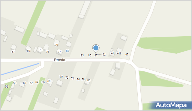 Lubojenka, Prosta, 87, mapa Lubojenka
