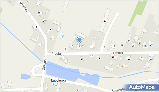 Lubojenka, Prosta, 9, mapa Lubojenka