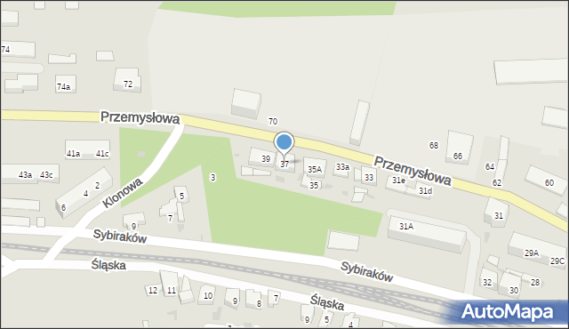 Lubsko, Przemysłowa, 37, mapa Lubsko