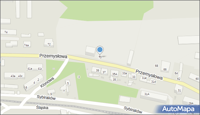 Lubsko, Przemysłowa, 70, mapa Lubsko