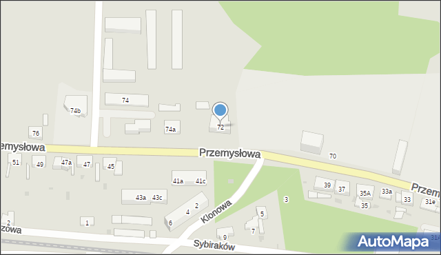 Lubsko, Przemysłowa, 72, mapa Lubsko