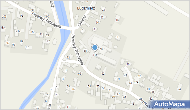 Ludźmierz, Przerwy-Tetmajera Kazimierza, 116, mapa Ludźmierz